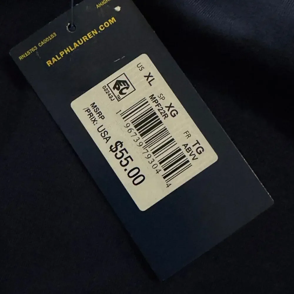Polo Ralph Lauren T-Shirt Men's XL Crew Neck Long Sleeve Blue NWT